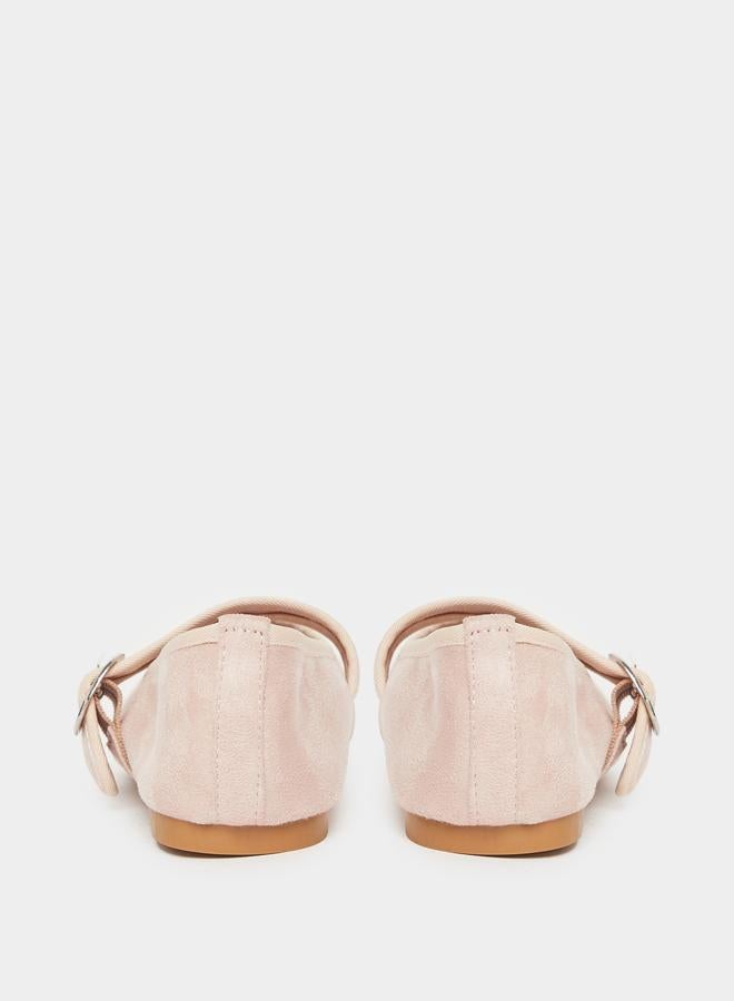 Styli Girls Beige Buckle Ballerinas - Image 4